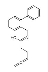 N-[(2-phenylphenyl)methyl]hexa-4,5-dienamide结构式