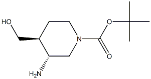 trans-tert-butyl 3-aMino-4-(hydroxyMethyl)piperidine-1-carboxylate结构式