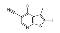 4-氯-2-碘-3-甲基-噻吩并[2,3-b]吡啶-5-甲腈结构式