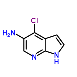 4-氯-1H-吡咯并[2,3-B]吡啶-5-胺结构式