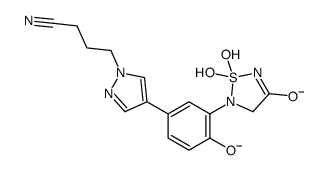4-[4-[3-(1,1-dioxido-4-oxo-1,2,5-thiadiazolidin-2-yl)-4-hydroxyphenyl]pyrazol-1-yl]butanenitrile Structure
