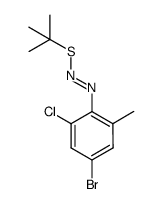 4-bromo-2-chloro-6-methylphenyldiazo-t-butyl sulfide Structure