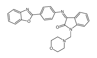 1,3-Dihydro-3-((4-(2-benzoxazoyl)phenyl)imino)-1-(4-morpholinylmethyl)-2H-indol-2-one结构式