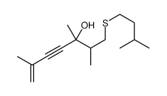 2,3,6-trimethyl-1-(3-methylbutylsulfanyl)hept-6-en-4-yn-3-ol Structure