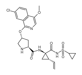 (2S,4R)-4-(7-chloro-4-methoxyisoquinolin-1-yloxy)-N-((1R,2S)-1-(cyclopropylsulfonylcarbamoyl)-2-vinylcyclopropyl)pyrrolidine-2-carboxamide结构式