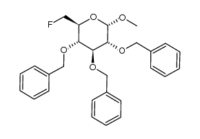 6-deoxy-6-fluoro-2,3,4-tri-O-benzyl-methyl-α-D-glucopyranoside结构式