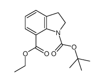 1-(1,1-dimethylethyl) 7-ethyl 2,3-dihydro-1H-indole-1,7-dicarboxylate Structure