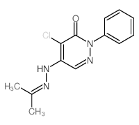 4-chloro-2-phenyl-5-(2-propan-2-ylidenehydrazinyl)pyridazin-3-one结构式