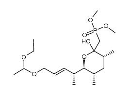 dimethyl (((3R,5S,6S)-6-((2R,E)-5-(1-ethoxyethoxy)pent-3-en-2-yl)-2-hydroxy-3,5-dimethyltetrahydro-2H-pyran-2-yl)methyl)phosphonate结构式