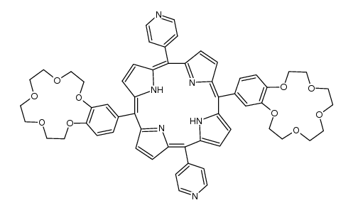 5,15-di(2,3-benzo-1,4,7,10,13-pentaoxa-2-cyclopentadecen-4'-yl)-10,20-di(4-pyridyl)porphyrin结构式