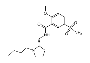 (S)-N-<(1-n-butyl-2-pyrrolidinyl)methyl>-2-methoxy-5-sulfamoylbenzamide Structure