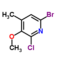 6-溴-2-氯-3-甲氧基-4-甲基吡啶结构式
