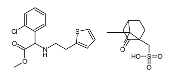 BENZENEACETIC ACID, 2-CHLORO-A-[[2-(2-THIENYL)ETHYL]AMINO]-, METHYL ESTER, (+)-, (1S)-7,7-DIMETHYL-2-OXOBICYCLO[2.2.1]HEPTANE-1-METHANESULFONATE picture