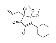 2,5-dichloro-4,4-dimethoxy-3-piperidin-1-yl-5-prop-2-enylcyclopent-2-en-1-one Structure