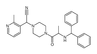 2-(N-(diphenylmethyl)amino)propanoic acid-4-((2-methyl-3-pyridinyl)cyanomethyl)piperazine结构式