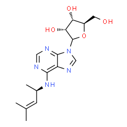Adenosine, N-(1,3-dimethyl-2-butenyl)-, (R)- Structure