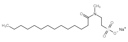 sodium 2-[methyl(1-oxotetradecyl)amino]ethanesulphonate Structure