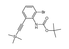 tert-butyl (2-bromo-6-((trimethylsilyl)ethynyl)phenyl)carbamate结构式