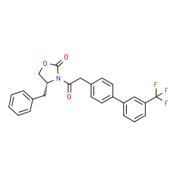 (R)-4-benzyl-3-(2-(3'-(trifluoroMethyl)-[1,1'-biphenyl]-4-yl)acetyl)oxazolidin-2-one结构式