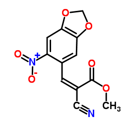 Methyl (2Z)-2-cyano-3-(6-nitro-1,3-benzodioxol-5-yl)acrylate Structure