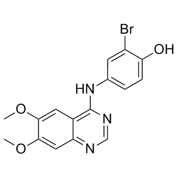 2-溴-4-(6,7-二甲氧基喹唑啉-4-基氨基)苯酚结构式