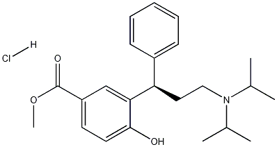 3-[(1R)-3-[双(1-甲基乙基)氨基]-1-苯基丙基]-4-羟基苯甲酸甲酯盐酸盐结构式