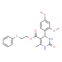 2-(phenylthio)ethyl 4-(2,4-dimethoxyphenyl)-6-methyl-2-oxo-1,2,3,4-tetrahydropyrimidine-5-carboxylate Structure
