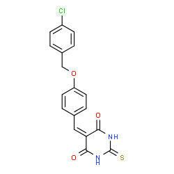 5-{4-[(4-chlorobenzyl)oxy]benzylidene}-2-thioxodihydropyrimidine-4,6(1H,5H)-dione结构式