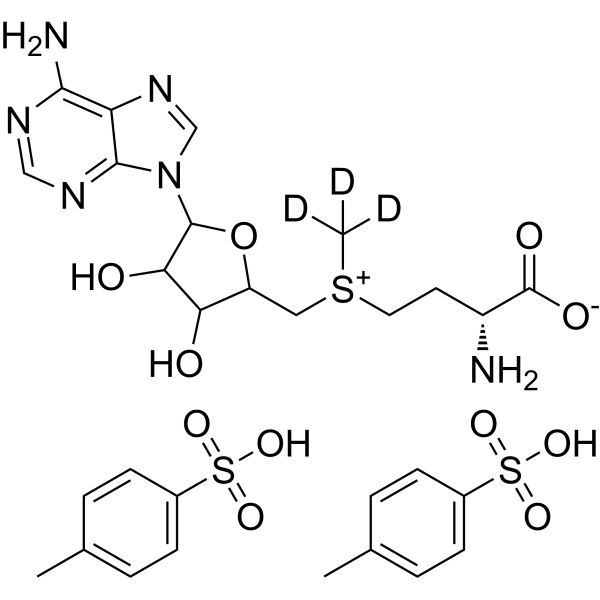 (RS)-S-Adenosyl-L-methionine-d3 (S-methyl-d3) Tetra(p-toluenesulfonate) Salt Structure