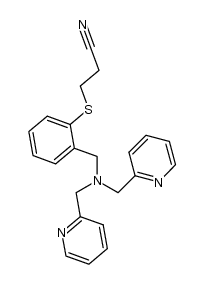 N-(2-propionitrilemercaptobenzyl)-N,N-bis(2-pyridylmethyl)amine结构式