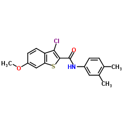 3-Chloro-N-(3,4-dimethylphenyl)-6-methoxy-1-benzothiophene-2-carboxamide结构式