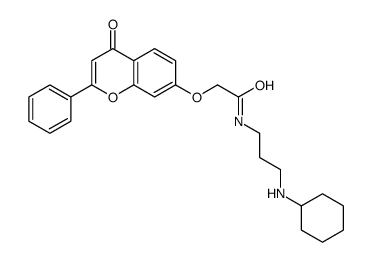 N-[3-(cyclohexylamino)propyl]-2-(4-oxo-2-phenylchromen-7-yl)oxyacetamide Structure