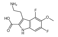 3-(2-aminoethyl)-4,6-difluoro-5-methoxy-1H-indole-2-carboxylic acid结构式