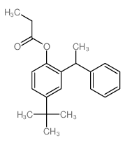 Phenol,4-(1,1-dimethylethyl)-2-(1-phenylethyl)-, 1-propanoate Structure