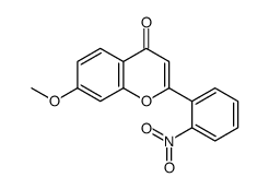7-methoxy-2-(2-nitrophenyl)chromen-4-one结构式