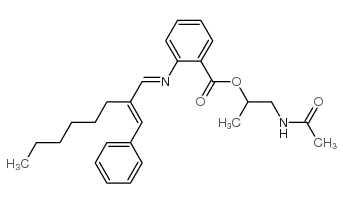 2-[[2-(苯基亚甲基)辛亚基]氨基]苯甲酸甲酯结构式