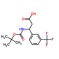 Boc-3-氨基-3-(3-三氟甲基苯基)丙酸结构式