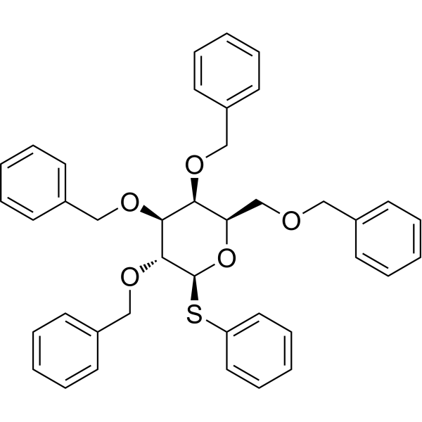 苯基2,3,4,6-四-O-苯甲基-1-硫代-β-D-半乳糖皮蒽结构式