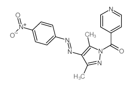 Methanone,[3,5-dimethyl-4-[2-(4-nitrophenyl)diazenyl]-1H-pyrazol-1-yl]-4-pyridinyl- Structure