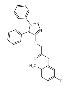 2-[(4,5-diphenyl-4h-1,2,4-triazol-3-yl)sulfanyl]-n-(5-fluoro-2-methylphenyl)acetamide结构式