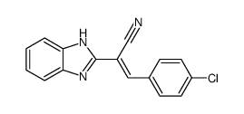 (2E)-2-(1H-benzimidazol-2-yl)-3-(4-chlorophenyl)prop-2-enenitrile结构式