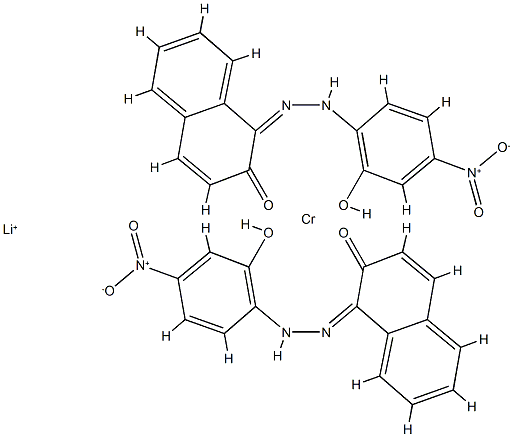 二[1-[(2-羟基-4-硝基苯基)偶氮]-2-萘酚]铬酸锂结构式