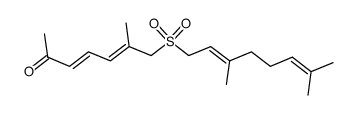 (3E,5E)-7-(((E)-3,7-dimethylocta-2,6-dien-1-yl)sulfonyl)-6-methylhepta-3,5-dien-2-one结构式