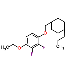 4-[(反式-4-丙基环己基)甲氧基]-2,3-二氟苯乙醚结构式