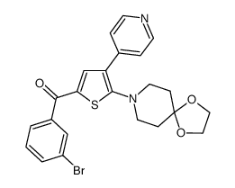 (3-bromophenyl)[5-(1,4-dioxa-8-azaspiro[4.5]dec-8-yl)-4-(pyridin-4-yl)thiophen-2-yl]methanone结构式