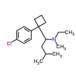 1-(4-氯苯基)-N-乙基-N-甲基-alpha-(2-甲基丙基)环丁烷甲胺结构式