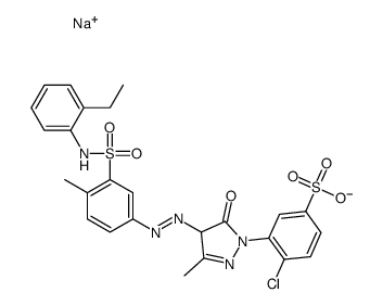 sodium 4-chloro-3-[4-[[3-[[(2-ethylphenyl)amino]sulphonyl]-p-tolyl]azo]-4,5-dihydro-3-methyl-5-oxo-1H-pyrazol-1-yl]benzenesulphonate Structure