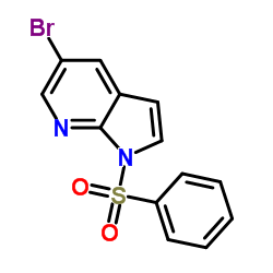 1-(苯磺酰)-5-溴-1H-吡咯并[2,3-b]吡啶结构式