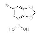 (6-bromo-1,3-benzodioxol-4-yl)boronic acid structure