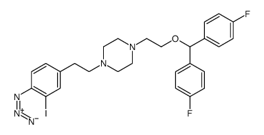 1-(2-(bis-(4-fluorophenyl)methoxy)ethyl)-4-(2-(4-azido-3-iodophenyl)ethyl)piperazine Structure